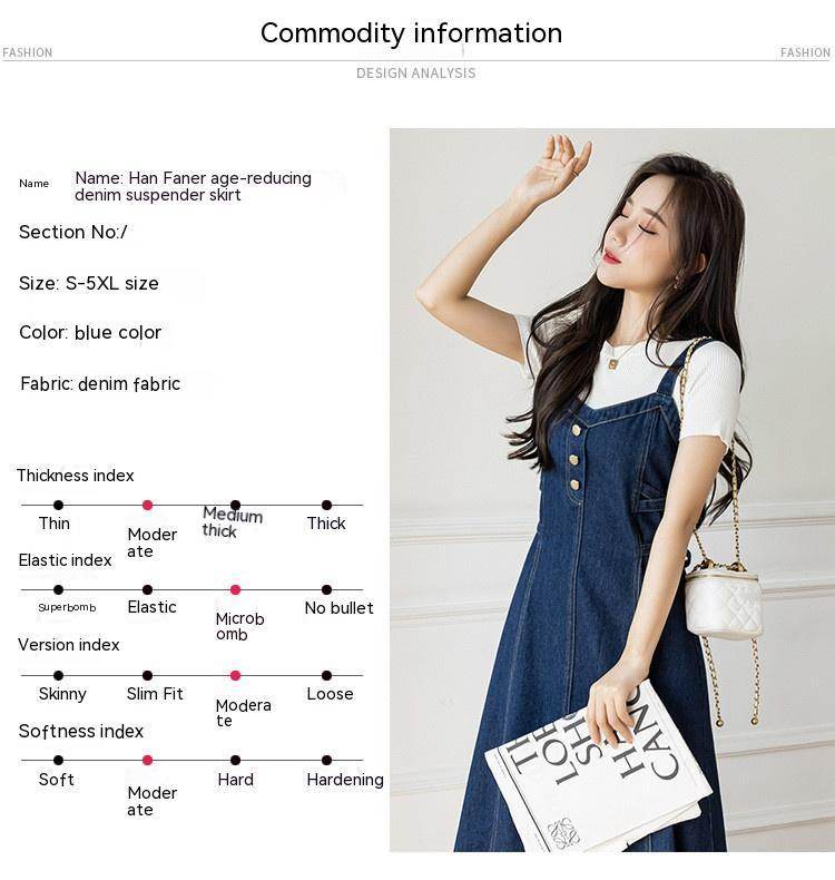 Spring And Autumn New Korean Style Casual All-matching Jeans Suspender Dress - www.Shopthatapp.com