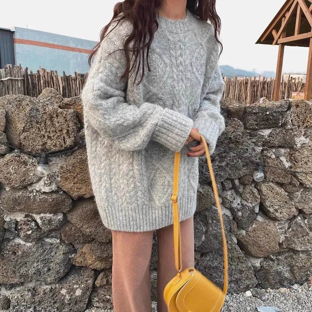 Autumn Winter Twist Knitted Pullover Sweater for WOMEN - www.Shopthatapp.com