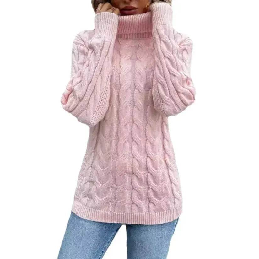 Women's Cable-knit Turtleneck Sweater - www.Shopthatapp.com