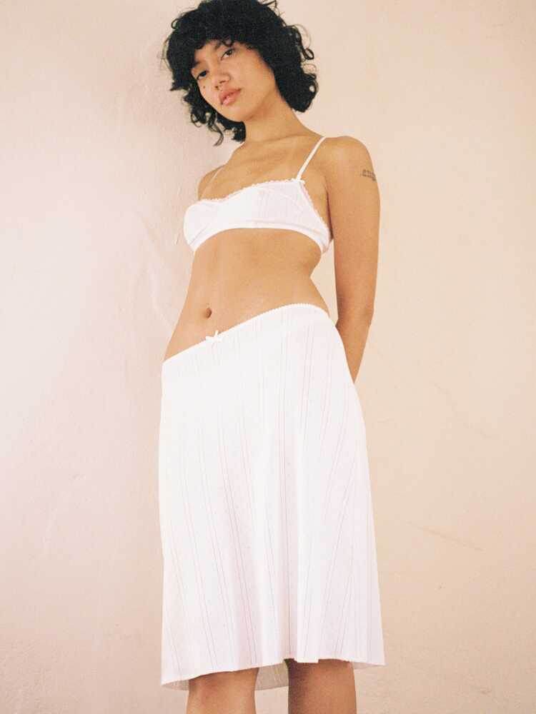 Casual Low Waist cotton Midi sheath skirt