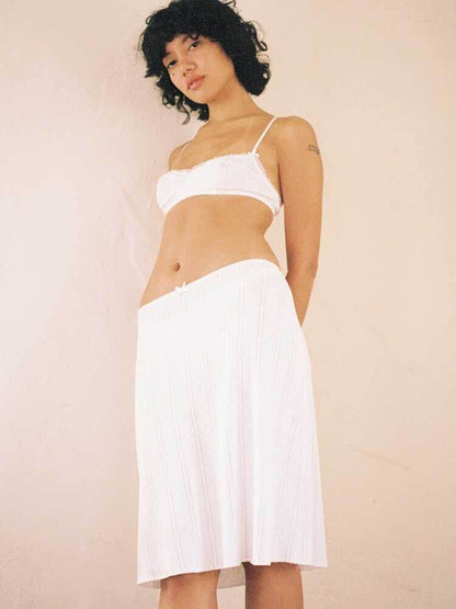 Casual Low Waist cotton Midi sheath skirt