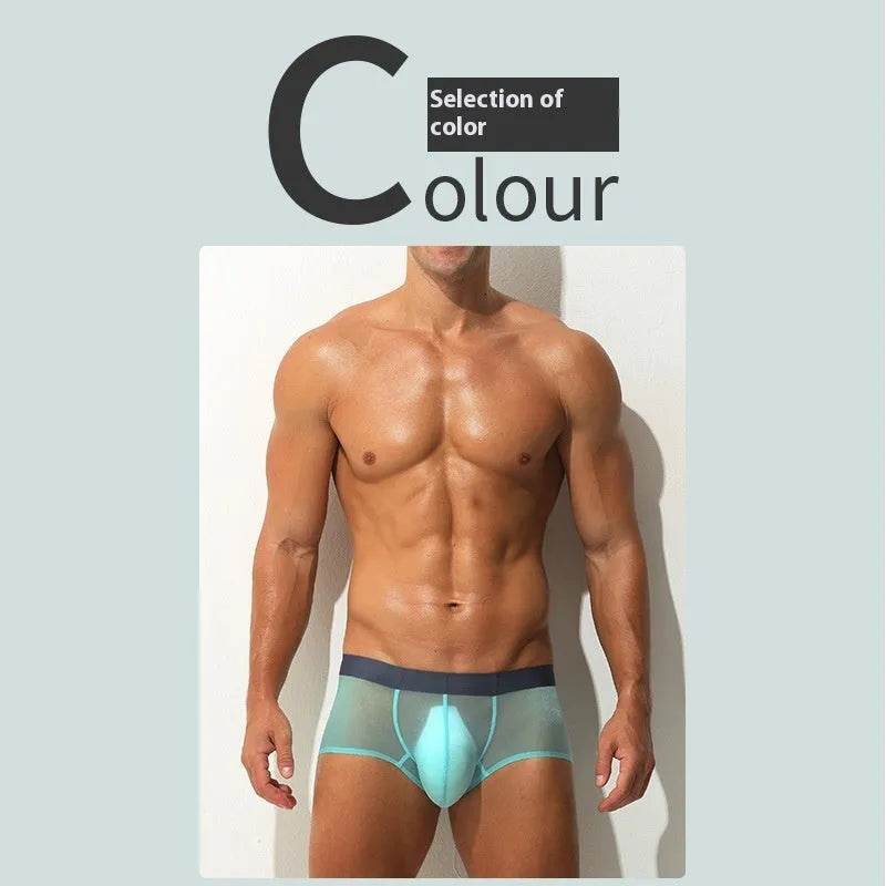 Underwear Men's Boxers Brief Ultra-thin Transparent Ice Silk Low Waist - www.Shopthatapp.com