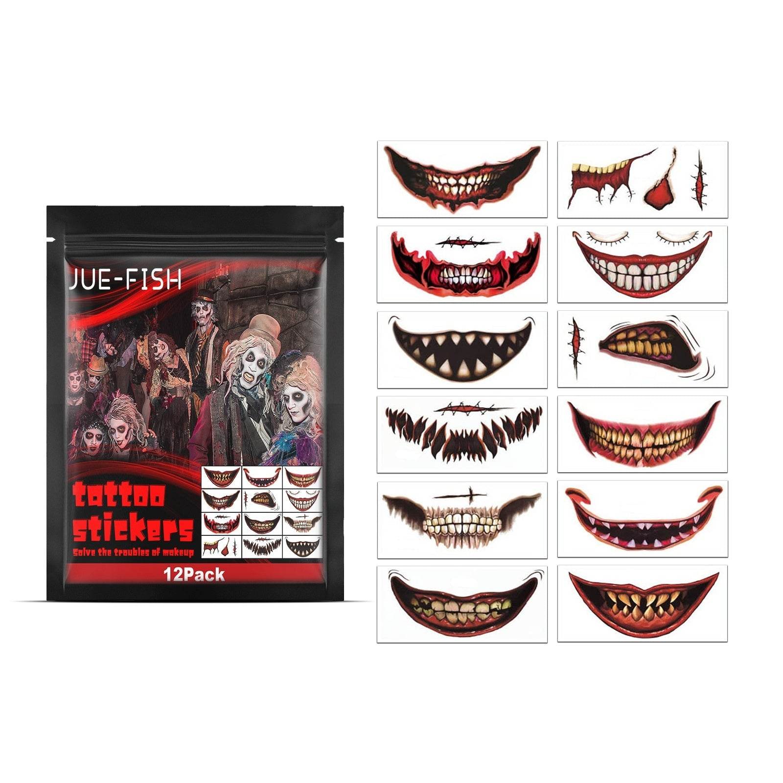 Halloween Horror Party Party Makeup Decoration Mouth Tattoo Stickers - www.Shopthatapp.com