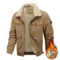 Winter Lapel Fleece Jacket With Pockets Warm Thicken Cotton Coat Men's Clothing - www.Shopthatapp.com