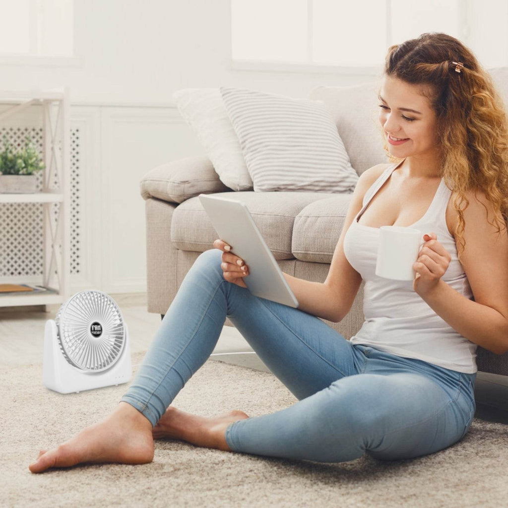 6.5in Desk Fan USB Powered 2 Speeds Table Cooling Fan Tilt Quiet Desktop Fan For Bedroom Office - www.Shopthatapp.com