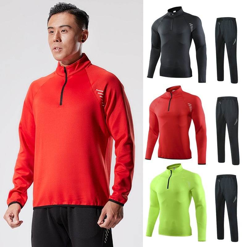 Half Zipper Long Sleeve Workout Top Outdoor Running Quick-drying Gym Shirt - www.Shopthatapp.com