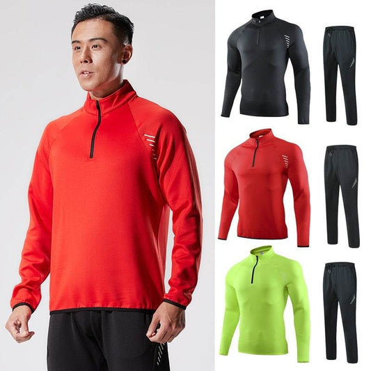 Half Zipper Long Sleeve Workout Top Outdoor Running Quick-drying Gym Shirt - www.Shopthatapp.com