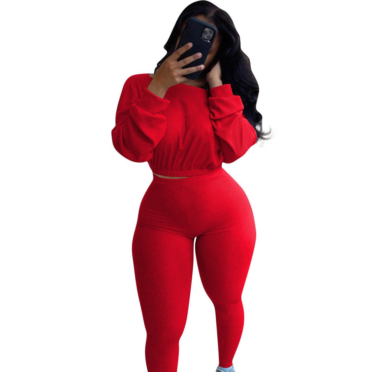 Ladies Autumn 2pcs Athleisure wear Outfit set - www.Shopthatapp.com
