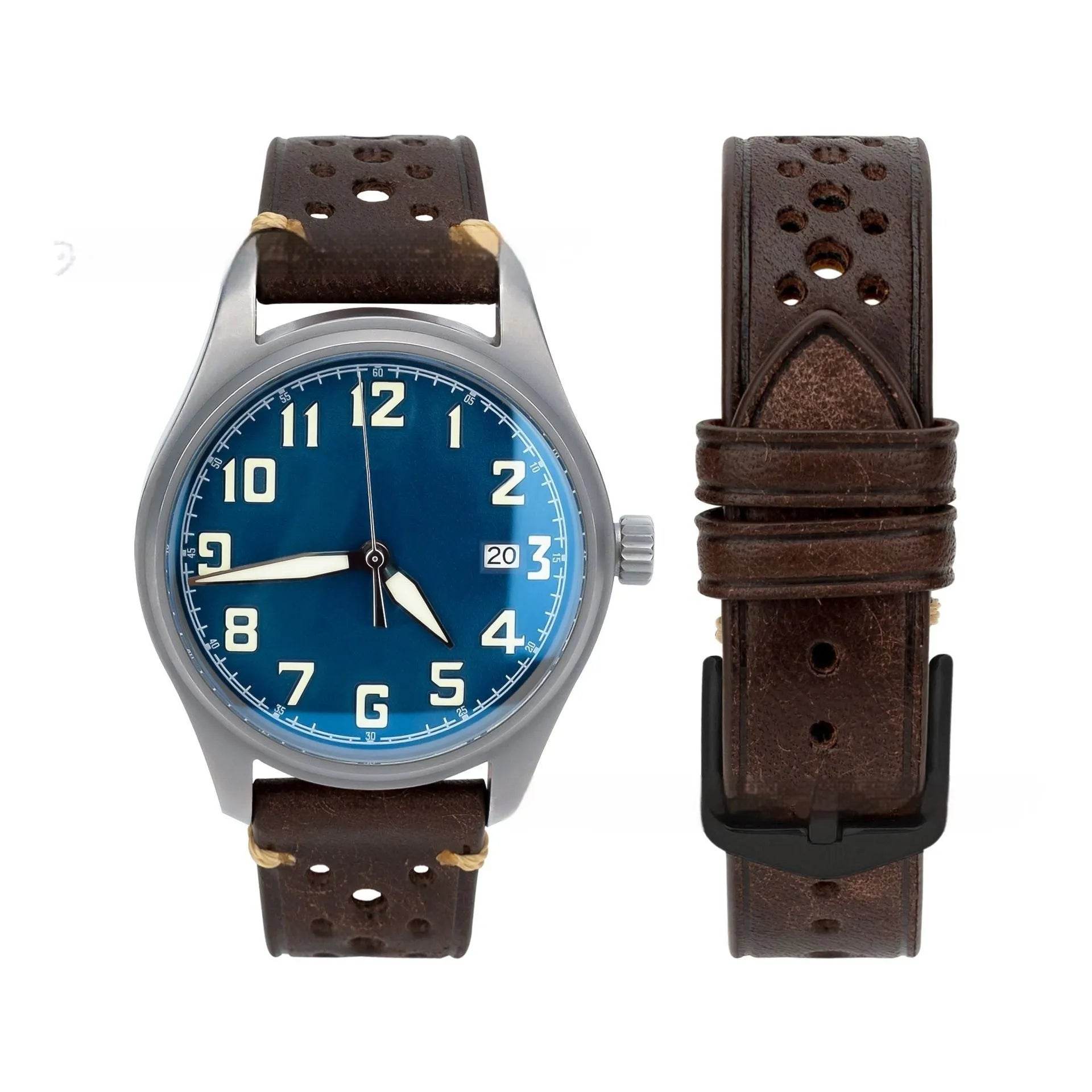 20mm Watch First Layer Cow Leather Watch Strap Retro Comfort - www.Shopthatapp.com