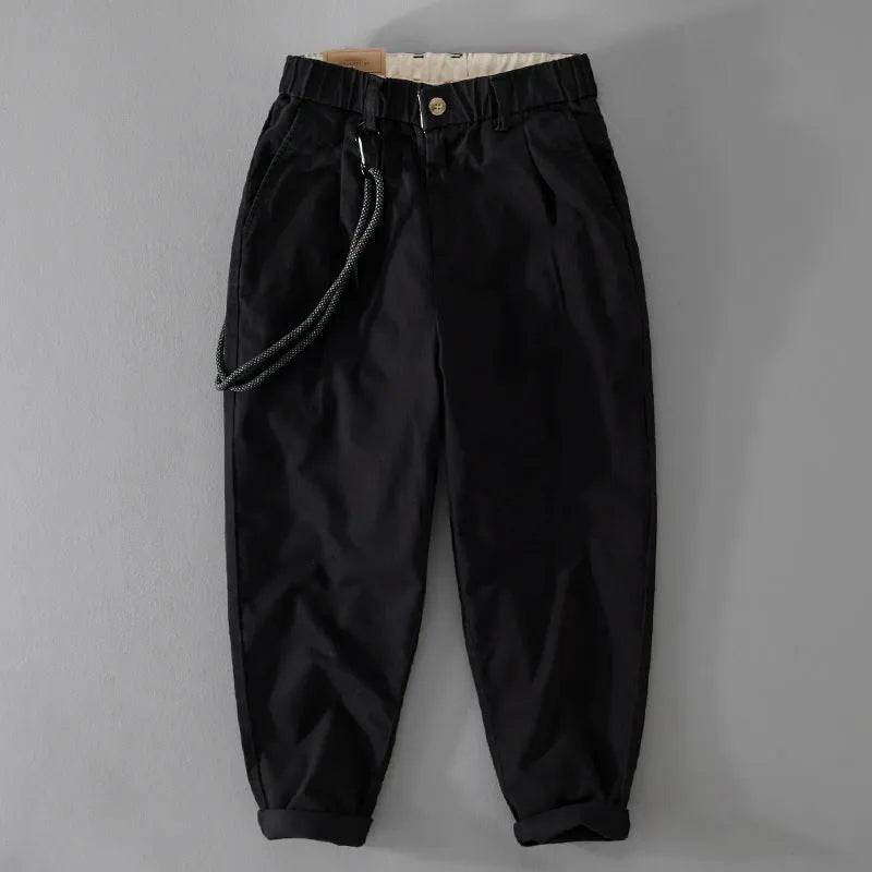 Men's Mid waist Loose Casual Chinos Pant trouser - www.Shopthatapp.com
