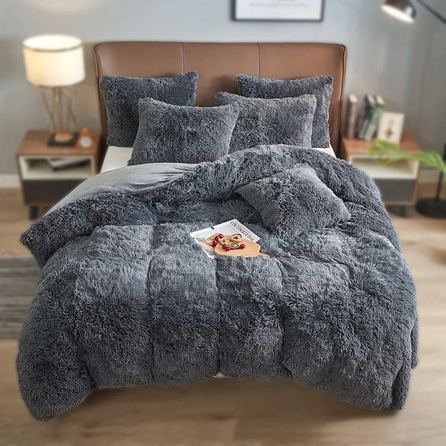 4PCs Plush Duvet Cover Set Luxury Ultra Soft Velvet Duvet - www.Shopthatapp.com