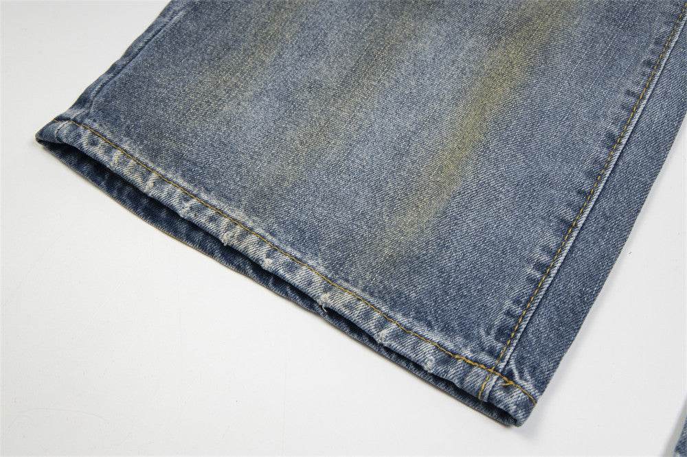 Punk Make Old Ripped Letter Denim Trousers Men Jeans - www.Shopthatapp.com