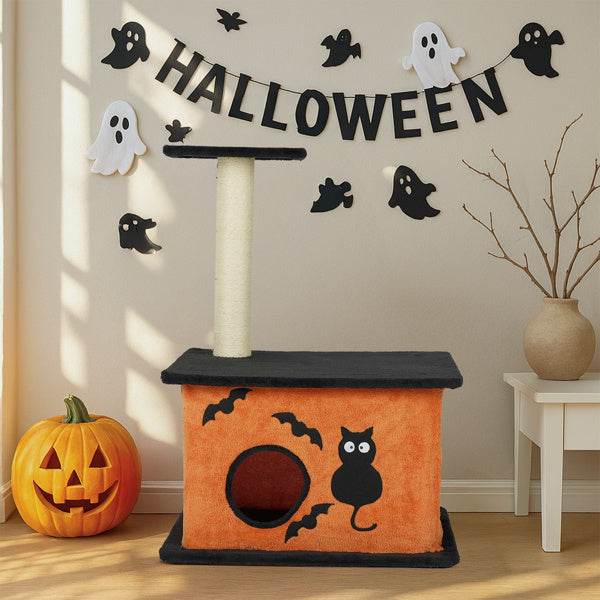 Halloween Inspired Cat Tree Tower Cat Tree For Indoor  With Spacious Cat Condo - www.Shopthatapp.com
