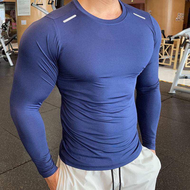 Muscle Fitted Elastic Long sleeve Running Workout Gym T-shirt for men - www.Shopthatapp.com