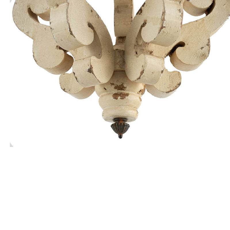 Farmhouse Chandelier, Dilapidated White Chandelier French Country Wood Chandelier For Living Room Foyer, Bulb Not Included - www.Shopthatapp.com