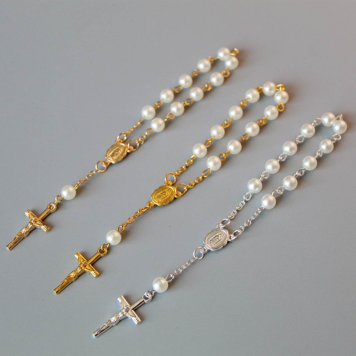 Beads Pearl Cross Full Moon Blessing Bracelet Fashion Jewelry - www.Shopthatapp.com