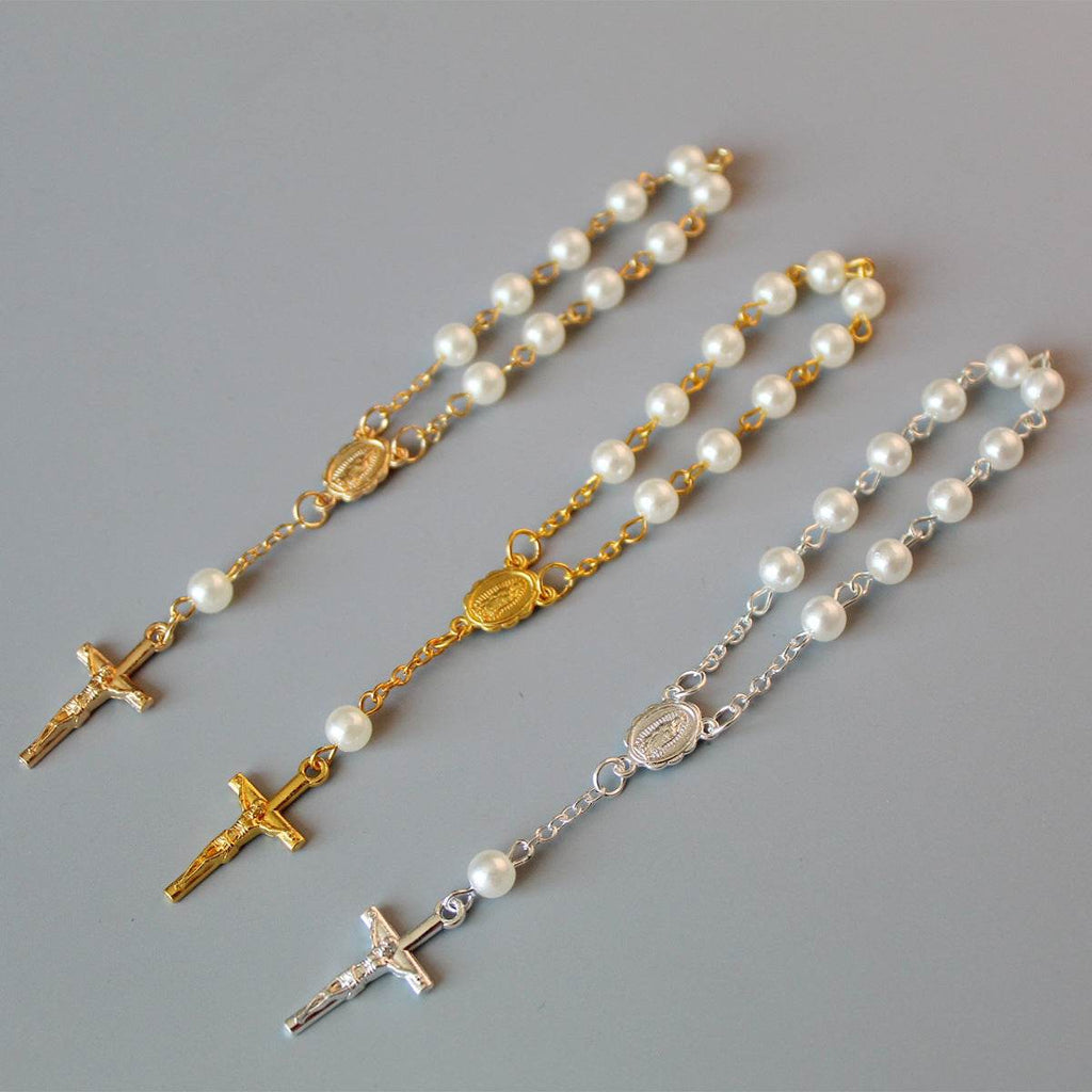 Beads Pearl Cross Full Moon Blessing Bracelet Fashion Jewelry - www.Shopthatapp.com