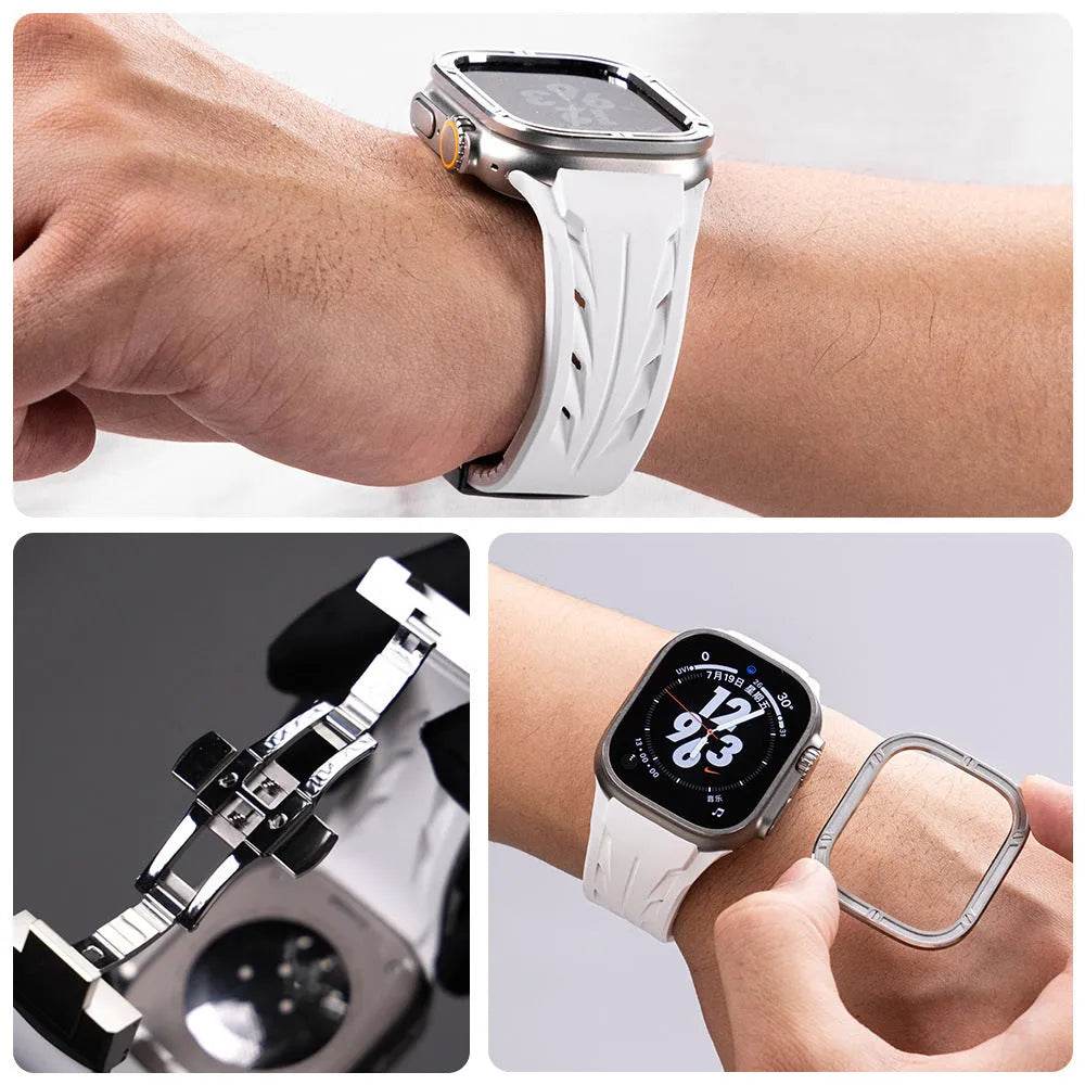 Watch Class Fluororubber Silicone Watch  Strap - www.Shopthatapp.com