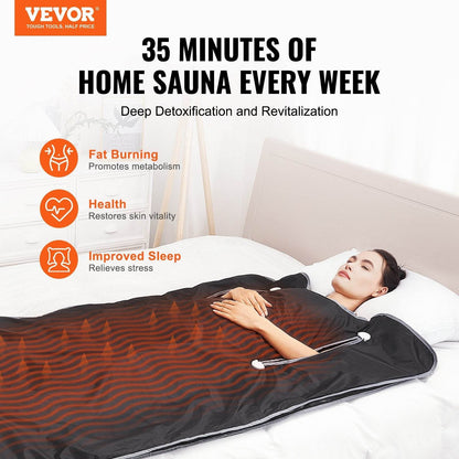 VEVOR Sauna Blanket For Detoxification, Portable Far Infrared Sauna For Home - www.Shopthatapp.com