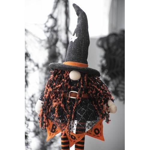 8.3x5x24 Fabric Standing Gnome W Orange Banner  Spring Body, For Halloween Decor - www.Shopthatapp.com