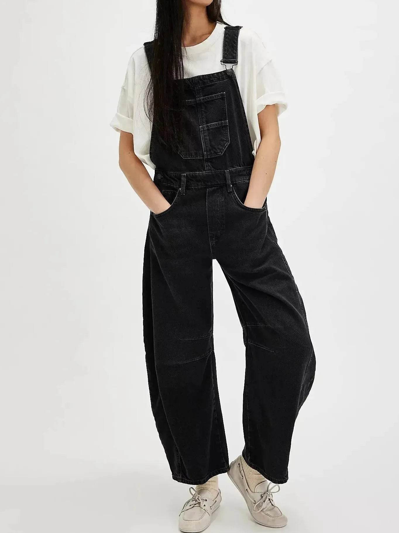 Casual  Loose Denim Overalls Street Jeans Jumper Pant Denim Jumper for Women - www.Shopthatapp.com