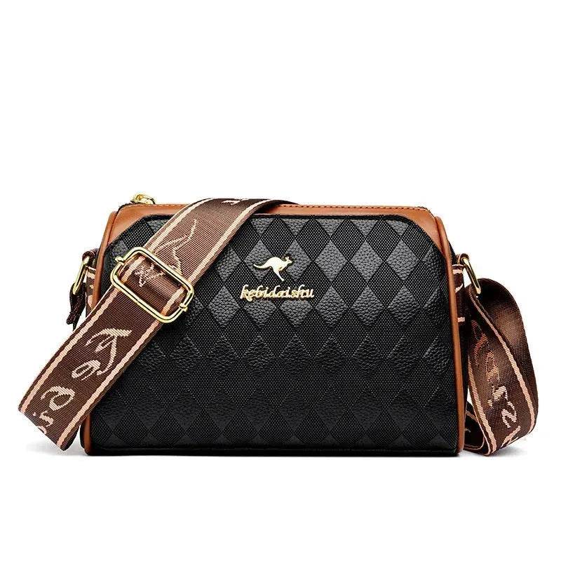 Women's Rhombus Leather Fashion Shoulder Messenger crossbody Bag - www.Shopthatapp.com