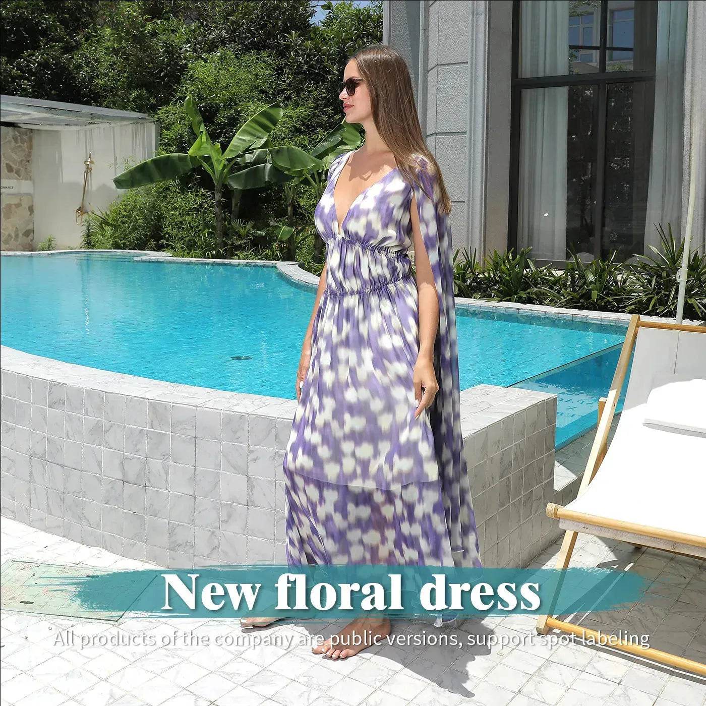 Casual New Floral Chiffon Long Dress - www.Shopthatapp.com