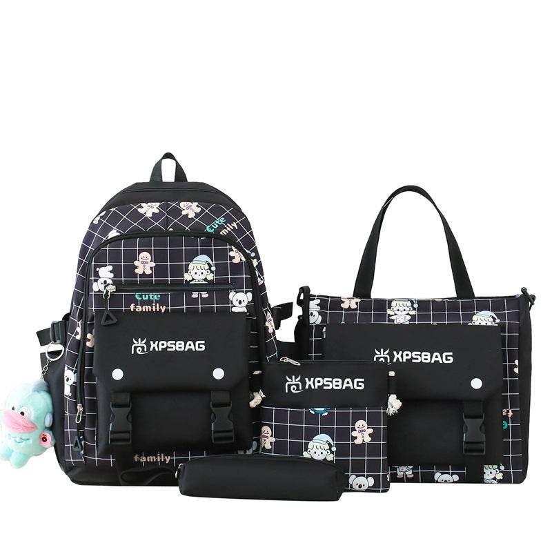 Backpack Primary School Girls Schoolbag Women's Four-piece Set - www.Shopthatapp.com