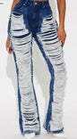 Know The Drill Shredded Bootcut Jeans - Dark Wash - www.Shopthatapp.com