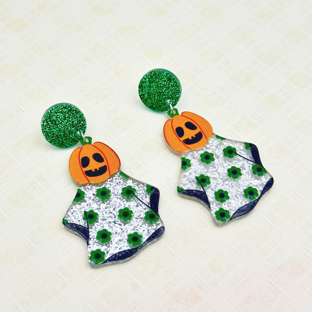 Halloween Day Ornament Colorful Ghost Eyes Funny Acrylic Earrings For Women - www.Shopthatapp.com