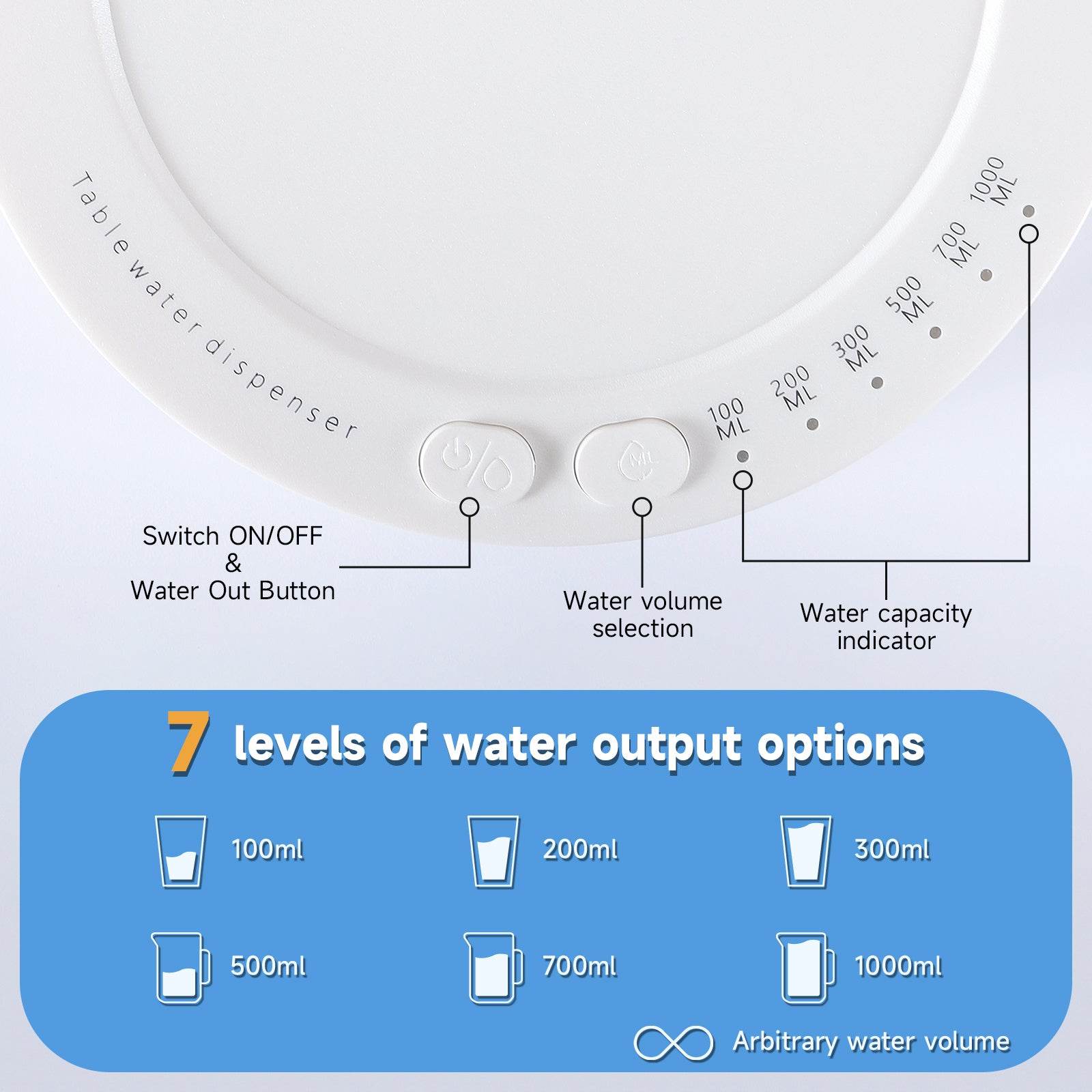 Smart Desktop Table Water Dispenser Pump Water Discharge Adjustable Portable Detachable USB Charging - www.Shopthatapp.com