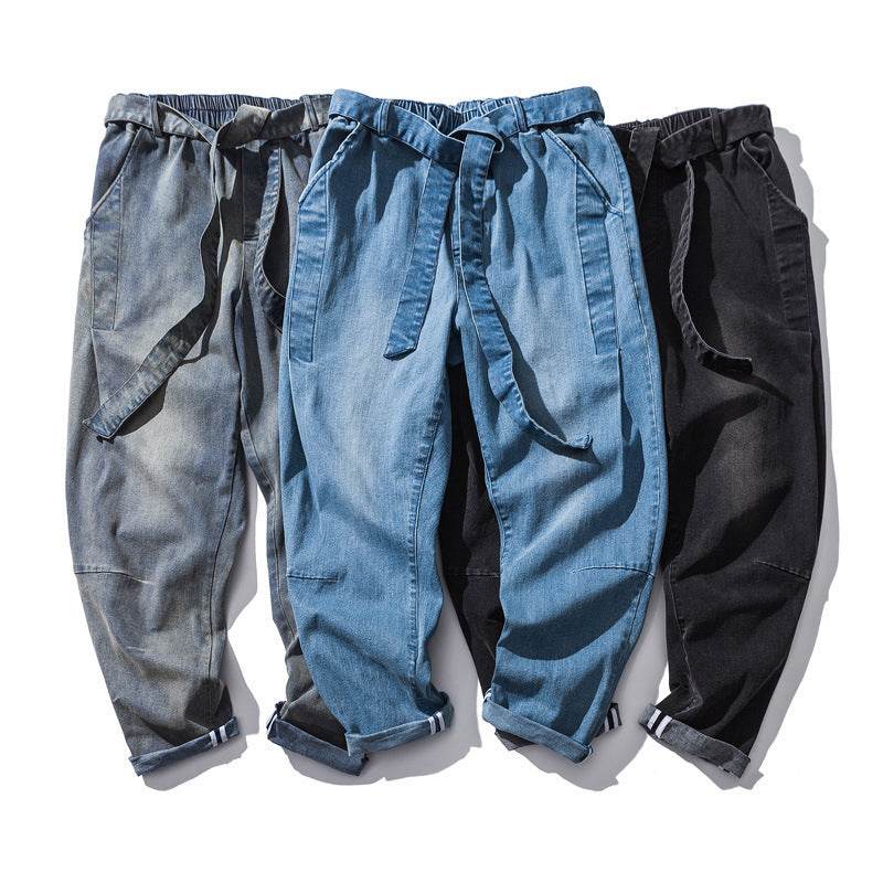Retro Loose Denim Trousers Fashion Plus Size Men Jeans