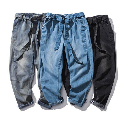 Retro Loose Denim Trousers Fashion Plus Size Men Jeans