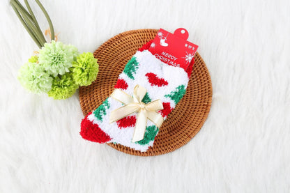 Winter Christmas Stockings Women's Thickened Bow Long Tube Fleece-lined - www.Shopthatapp.com