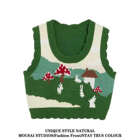 Women Christmas  Sleeveless Knitted Sweater Vest - www.Shopthatapp.com