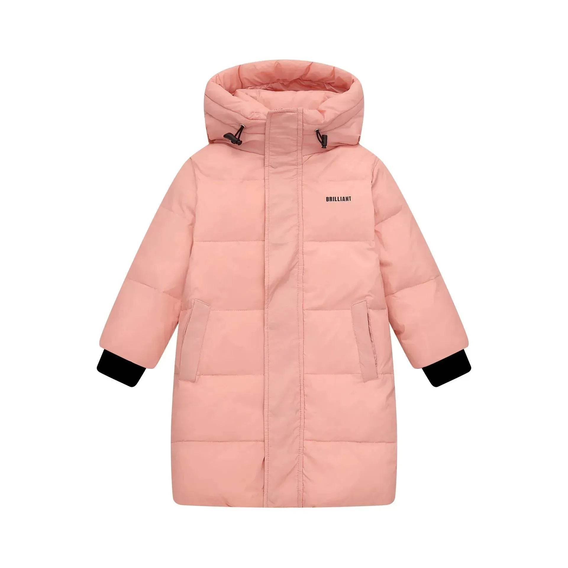 Children's Mid-length Down Jacket Thickened Winter Jacket  for kids - www.Shopthatapp.com