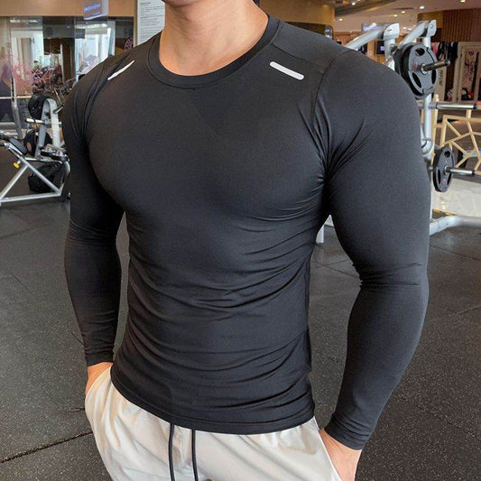 Muscle Fitted Elastic Long sleeve Running Workout Gym T-shirt for men - www.Shopthatapp.com