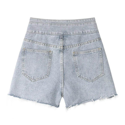 High Waisted Wide Leg Denim Shorts For Women - www.Shopthatapp.com
