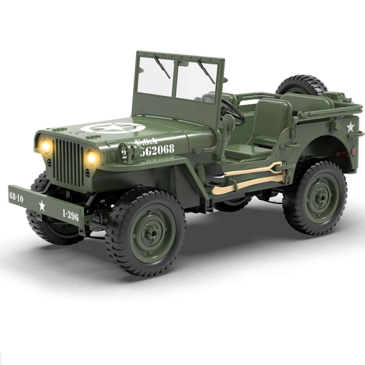 1:10 RACENT RC Crawler, 2.4G Willys Jeep, LED Lights, Upgradable Off-Road Car - www.Shopthatapp.com #