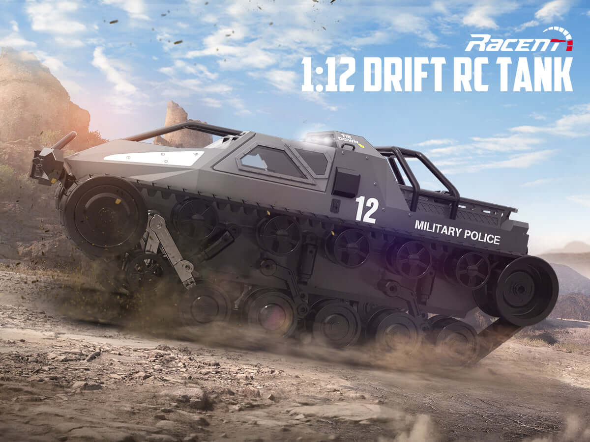 1:12 Scale High Speed All Terrain RC Tank with Dual Batteries - www.Shopthatapp.com #