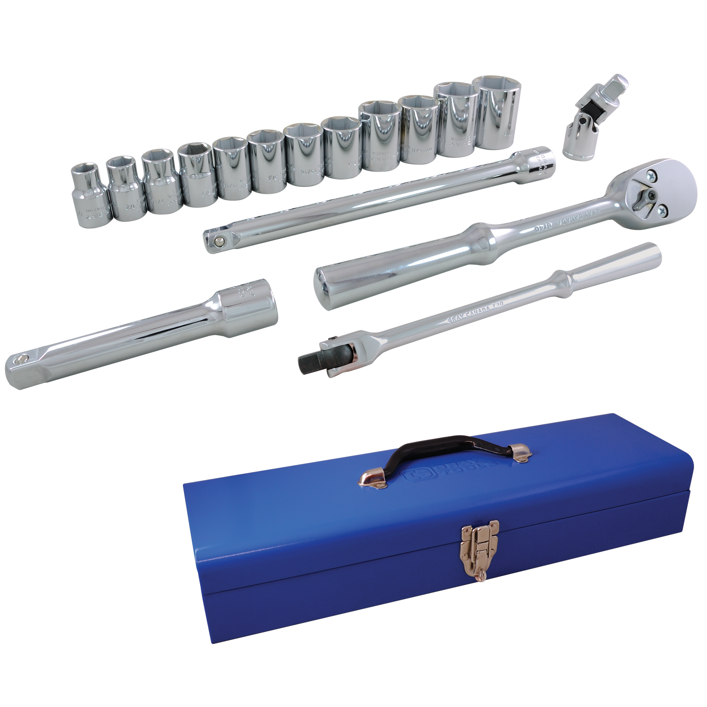 1/2" Dr. 17 Piece 6 Point SAE Socket & Attachment Set - www.Shopthatapp.com #