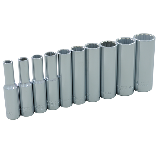 1/4" Dr. 10 Piece 12 Point Deep SAE Socket Set - www.Shopthatapp.com #