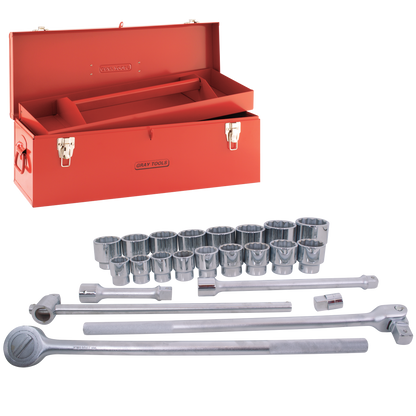 1" Dr. 24 Piece 12 Point Standard SAE Socket Set - www.Shopthatapp.com #