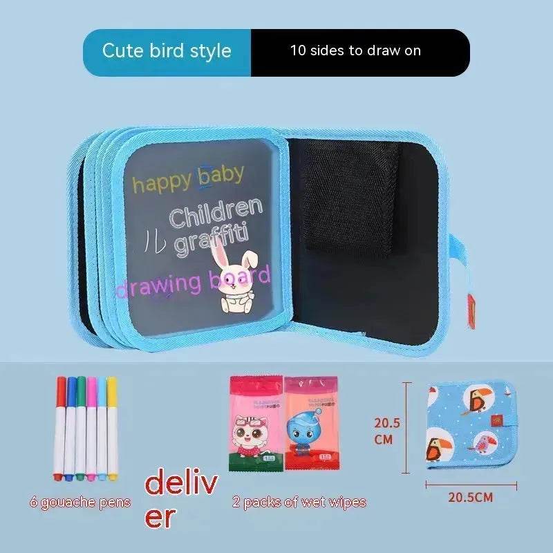 Children's Early 10-sided Education Picture Book Double-sided Graffiti Drawing Board Portable Children Drawing Coloring Book - www.Shopthatapp.com
