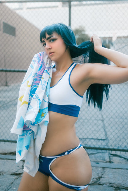 Anime Style 3-Piece Short Gymnastics Uniform Sports Tank Top with Sexy Cutout Shorts - www.Shopthatapp.com