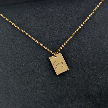 Collier petit rectangle imprimé à la demande
