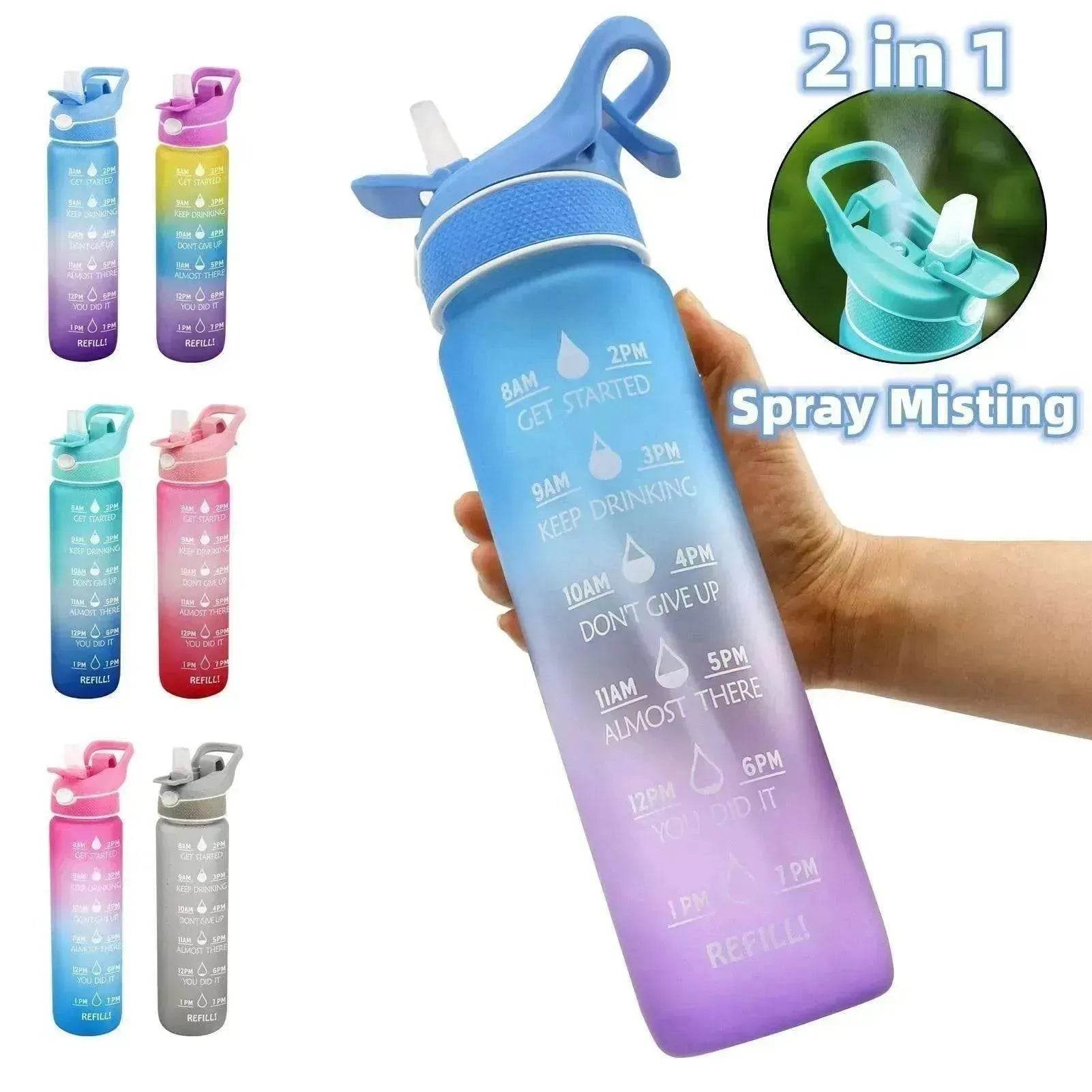 1000ML Plastic Spray Water Bottle perfect for sports & outdoor activities - www.Shopthatapp.com #