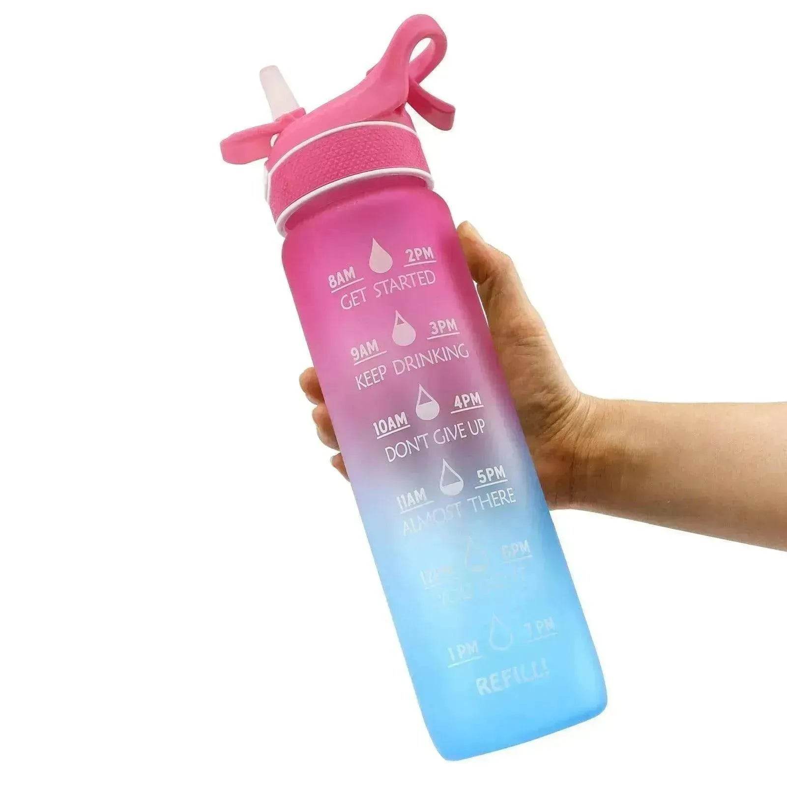 1000ML Plastic Spray Water Bottle perfect for sports & outdoor activities - www.Shopthatapp.com #