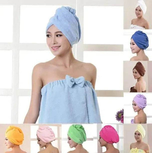 Women's Microfiber Hair Dryer Cap Absorbent Hair Towel. - www.Shopthatapp.com