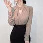 White Chiffon Blouse top Long Sleeves Office Blouses For Women - www.Shopthatapp.com